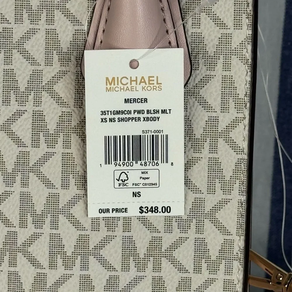 Michael Kors Mercer Extra-Small Logo & Leather Crossbody Bag, MSRP $348, NWT